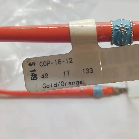 NWT WOMEN'S CHRISTIAN EYEGLASS FRAMES COP-16-12 ORANGE GOLD - Picture 4 of 4